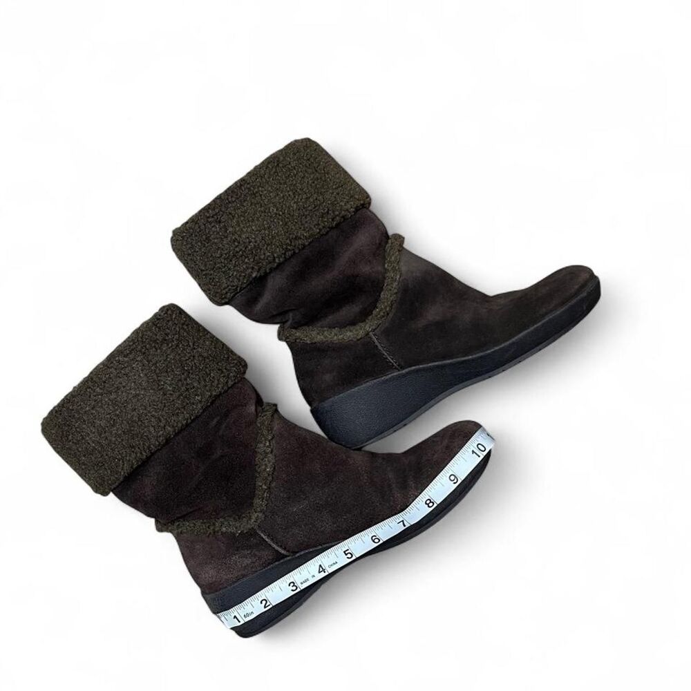 Easy Spirit Women's Brown Slouchy Above Ankle Leather/Textile Boots